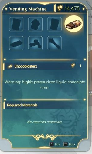 Chocoblasterz sélectionné au distributeur, au prix d’un Glim.
